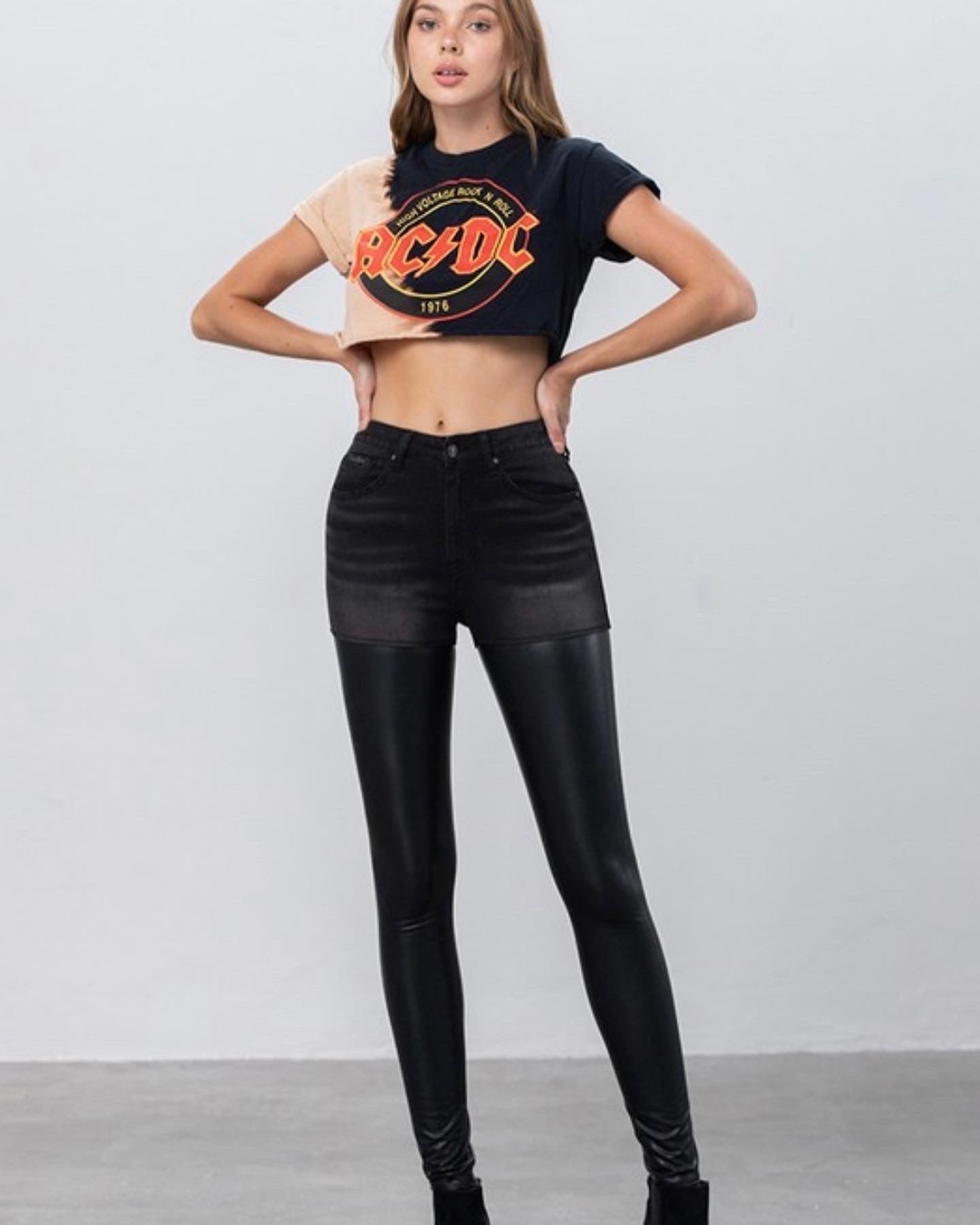 Jeans/Pu leather